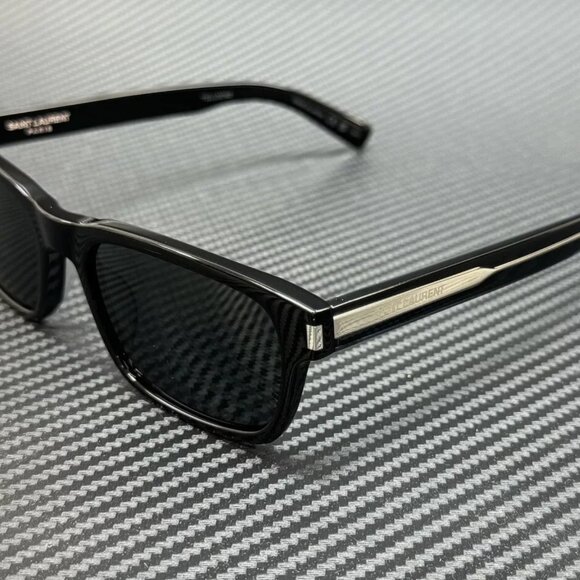 Saint Laurent Black Men's 57mm Sunglasses - Picture 1 of 5